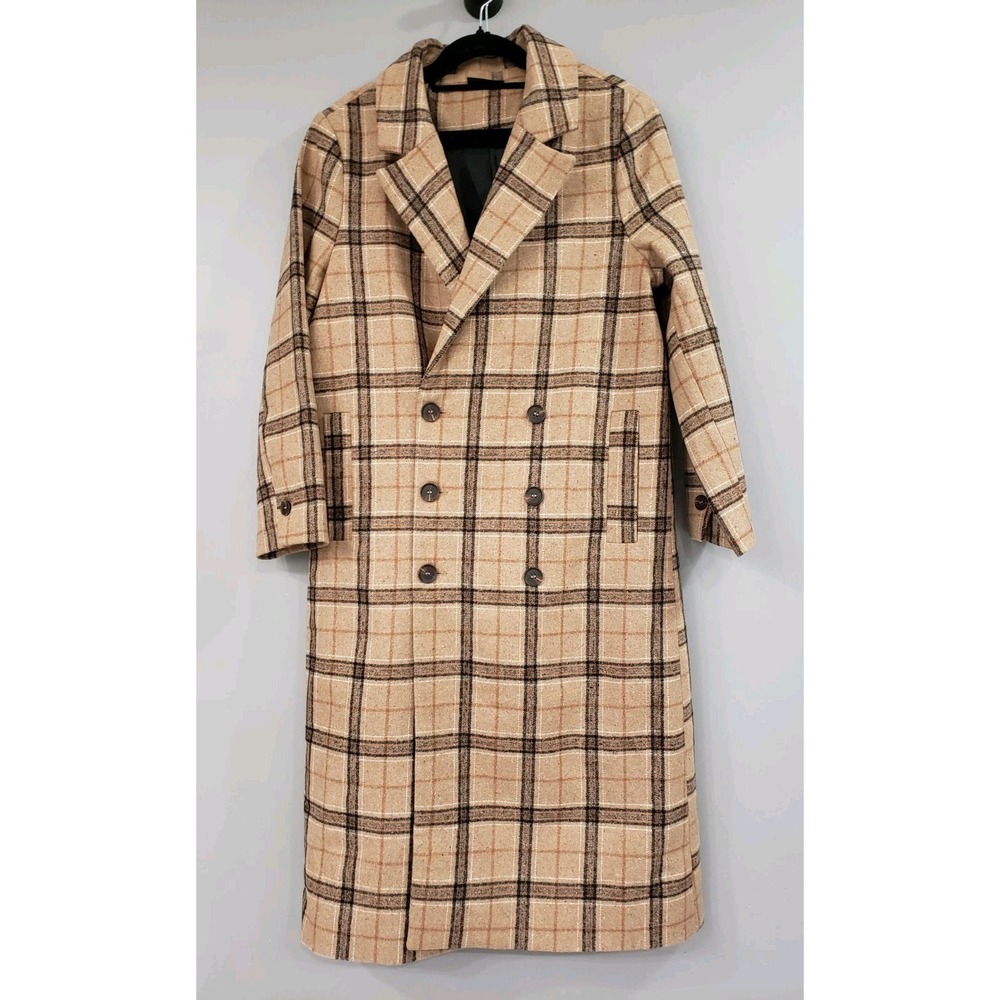 NWOT CIDER VICI SEASONS plaid checkered peacoat coat old money academia prep